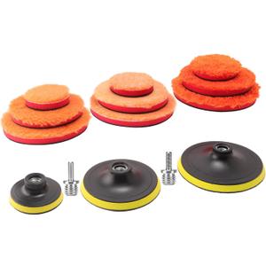 SPTA Microfiber Polishing Pads, 14pcs 3" 5" 6" Microfiber Buffing Pad Kits Removing Wax Buffer Pads Microfiber Cutting Disc Micro Fiber for DA/RO Car Polisher Polishing,Buffing,Waxing and Cleaning