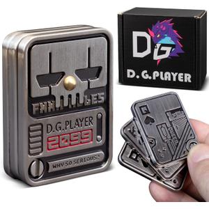 Fidget Toys Adults, Metal EDC Fidget Slider, Poker Fidget Magnetic Toys for Anxiety, Relieve Stress, Focus, Find Inspiration, Portable Design (Silver)