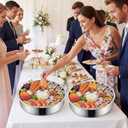 2 Sets Chilled Serving Tray for Parties 10" Shrimp Cocktail Serving Dish with Ice Tray Stainless Steel Round Iced Cooling Platter with Dip Compartment for Oysters Crawfish Fruits Seafood