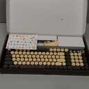 Links9+ Wireless Keyboard and Mouse Combo, Full-Size Retro Typewriter Keyboard Style, 2.4GHz USB Receiver, Plug-and-Play, Keyboard Mouse Set for Computer, Laptop, Windows, Mac, and PC (Coffee)