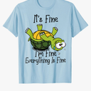 Everything is Fine Just Having Meltdown Christmas Snowman T-Shirt XXL