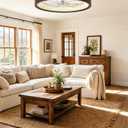 24" Low Profile Flush Mount Wood Fandelier Ceiling Fan with Light