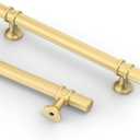 Asidrama 10 Pack 5 Inch(128mm) Brushed Gold Kitchen Cabinet Handles, Cabinet Pulls Kitchen Cabinet Hardware Cupboard Handles Drawer Pulls (5" Hole Center)
