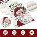 Artscope Merry Christmas Santa Claus Table Runner, Xmas Winter Snowflakes Holiday Kitchen Dining Table Decoration for Christmas Home Party Decor 13x120 Inch-Red