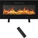 DUMOS 36" Freestanding Electric Fireplace, 1500W/750W Wall Mounted or Recessed Insert Fireplaces Heater with Remote Control,13 Adjustable Flame Color, 12H Timer, Touch ScreenCharcoal