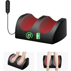 LINGTENG Foot Massager with Heat and Foot Massage, Electric Foot Massager with Cord Remote Control, Birthday Gifts for Mom and Dad (Black - Corded Electric)