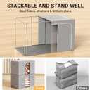 Clothes Storage Bins with Metal Frame Foldable Storage Box Clothes Organizers Storage Containers for Clothes Sheets Blankets Books Toys Gifts and Holiday Decorations (100Lx3 Pack)