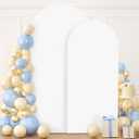 FUHSY Arch Covers Set of 2 Wedding Arch Stand Covers Fitted Spandex Covers for Arch Backdrop Panels (7.2FT, 6FT) Stretchy Chiara Backdrop Stand Set Cover for Birthday Party Baby Shower Decor White
