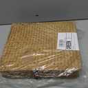 Seagrass Storage Basket Box with Lid Rectangular Woven Shelf Baskets Bins for Organize Snack Toys Set of 2 Natural Decorative(Large+Small)