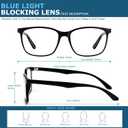Oilway Blue-Light Blocking Glasses Computer Reading/Gaming/TV/Phones Glasses Fashion Anti Eyestrain Glasses for Women Men（A3 2 * Black）