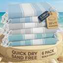 LANE LINEN Beach Towels 6 Pack, Bulk Beach Towels Oversized, Pool Towels for Adults, Pre-Washed, Sand Free Beach Towel, Fast Drying Beach Towel, 39"x71" - Classic Color