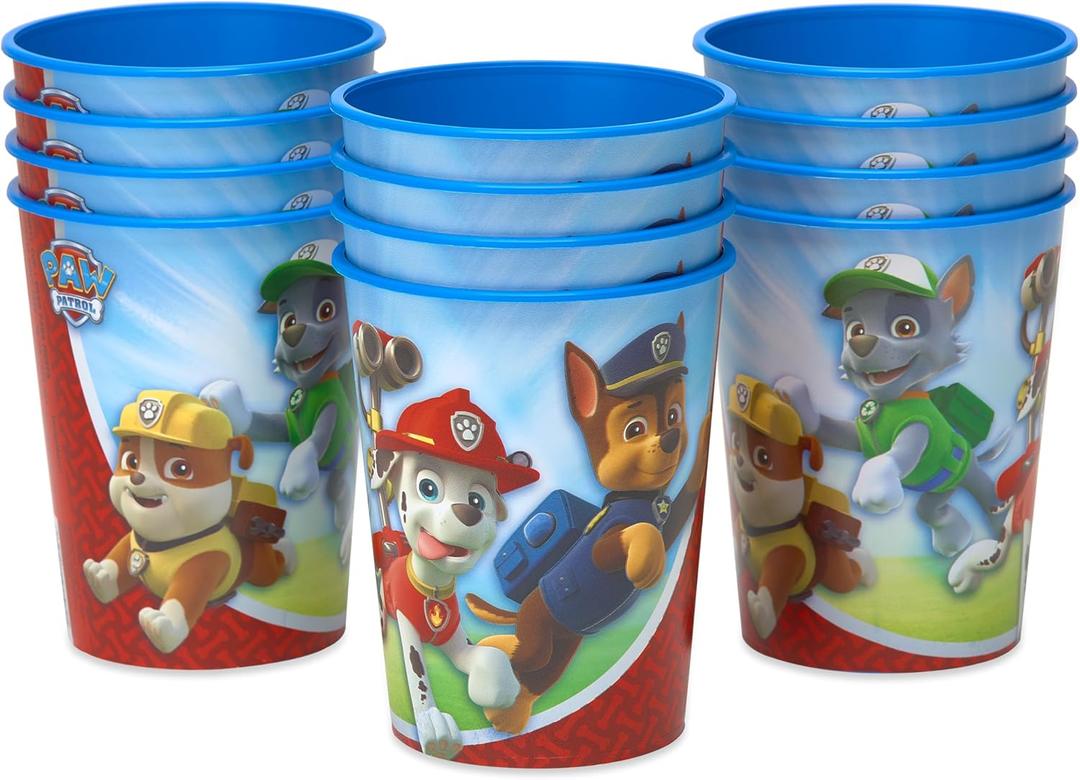 American Greetings Paw Patrol Party Supplies, 16 oz. Reusable Plastic Party Cups (12-Count) (Blue)