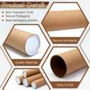 Feifeiya 4 Pack Poster Mailing Tubes with Caps 4" x 47", 3" x 47" Large Cardboard Tubes Kraft Paper Cardboard Tube Storage Tube for Shipping Storing Posters Prints Artwork Documents Golf Club