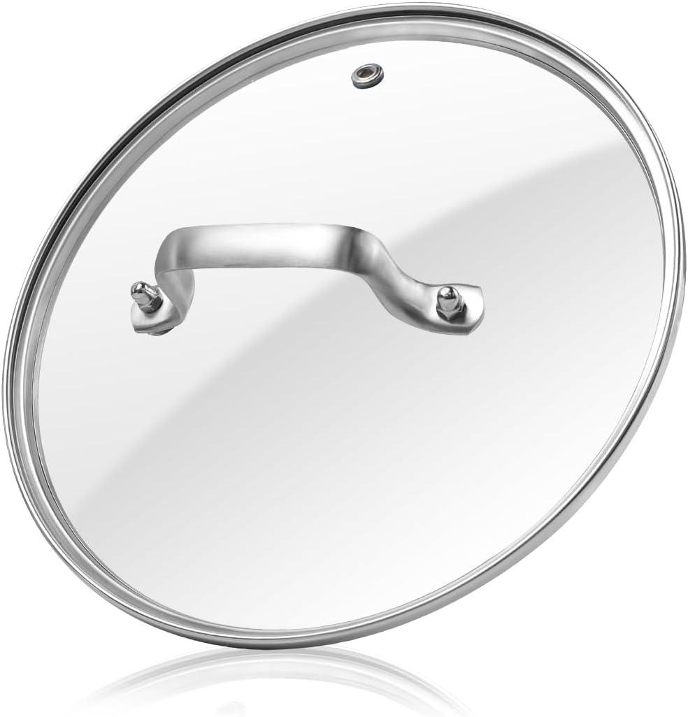 Antrader Tempered Glass Lid,8" Glass Covers for Pots,Pans and Skillets, 1 Set, Clear