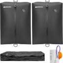 Upgraded Vacuum Bag for Travel, Professional IPX8 Waterproof Reusable Vacuum Compression Bags for Travel Suitcases, Durable Space Saver Bag(2 PACK TPU Black, With Pump)
