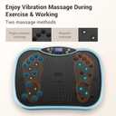 Vibration Plate, Exercise Machine Vibration Plate for Lymphatic Drainage Weight Loss, Waver Vibration Plate 330lbs Capacity 6 Preset Modes 120 Level with Loop Belt (Blue)
