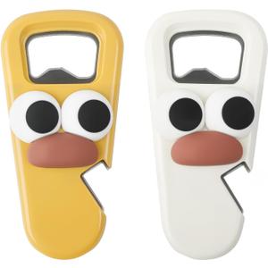 3 in 1 Magnetic Bottle Opener for Beer and Soda Cans, Cute Beer Bottle Opener Perfect for Home Kitchen Bar Camping Parties Accessories (Pack of 2)