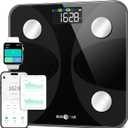 Scale for Body Weight and Fat Percentage, RunSTAR Digital Accurate Bathroom Smart Scale with Large Display, FSA&HSA Eligible 13 Body Composition Analyzer Sync App (Black)