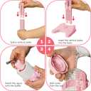 VANNON Pet Standing Water Dispenser Top Fill Dog Water Bottle Dispenser with Stand Leakproof Pet Slow Water Bottle for Small Animals, 13oz, BPA Free, Adjustable Height, Pink