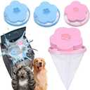 Vartraflux Pet Hair Remover for Laundry, Laundry Pet Hair Catcher, 2025 Upgraded Floating Hair Filter Mesh Removal, Washing Machine Lint Catcher, Cat and Dog Hair Washing Machine Catcher; 4 Piece