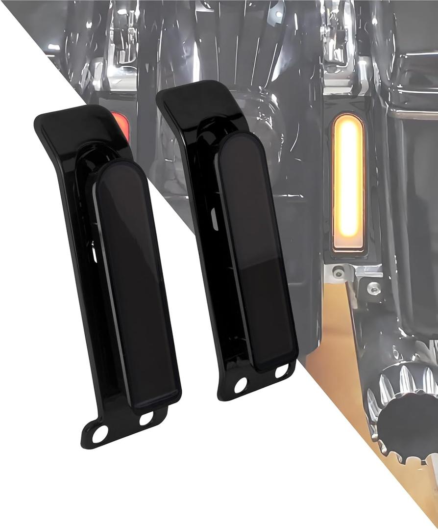 HDBUBALUS LED Saddlebag Support Inserts Turn Signal Filler Panel Brake Tail Lights Fit For Harley Electra Glide Road King Ultra Limited 2014-2024 (Black Housing Smoke Lens)