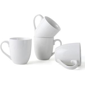 16OZ Ceramic Coffee Mugs Set, Large White Coffee Cups with Handles, Porcelain Mug Sets for Milk, Tea, Latte, Mocha, Cocoa, Cappuccino, Dishwasher Safe, Cups Gift for Holiday & Anniversary (4PCS)