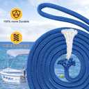 AOLEBA Boat Dock Lines 3/8'' x 15' Dock Line for Boats, Double Braided Nylon Boat Rope, Boat Lines for Docking with Loop, Mooring Lines Marine Rope Set - 2 Pack (Blue)