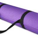 All Purpose 1/4-Inch High Density Anti-Tear Exercise Yoga Mat with Carrying Strap, Multiple Colors (Purple)
