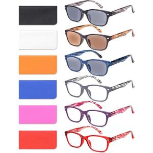 6 Pack Reading Glasses for Women Men Blue Light Blocking Spring Hinge Computer Readers, Anti Eyestrain/Glare, +3.00