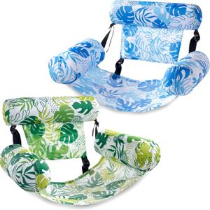 SLOOSH Inflatable Pool Floats Adult,2 Packs Floating Lounge Chairs,Blow up Pool Noodles for Adult Heavy Duty,Floating Chair for Party Summer Water Beach Lake Fun