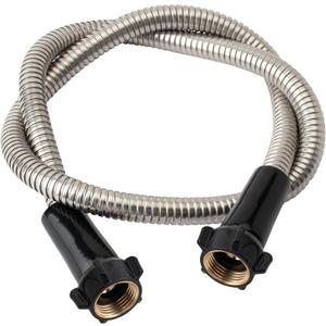 Yanwoo 304 Stainless Steel 4ft Garden Hose with Female to Female Brass Connector, 18mm Outer Diameter Flexible & Lightweight Heavy Duty Short Water Hose for Outdoor (4 Feet)