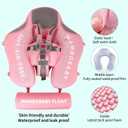Mambobaby Float Add Tail No Flip Over Non-Inflatable Baby Swim Float Pearl Foam Solid Water Floats Smart Swim Trainer Infant Pool Float Swim Ring with Sun Canopy, adjustable