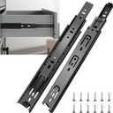 Sulawskys 14 Inch Drawer Slides, 6 Pairs (12 Pcs) Full Extension Ball Bearing Rails, Side Mount Heavy Duty 100 LB Capacity Metal Runners for Kitchen Cabinet, Wardrobe Dresser, Zinc Plated Steel Black