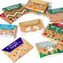 JOYIN 12PCS  Boxes Holder for Christmas, Brown Kraft Paper Envelope Boxes for Presents Wrapping, 12 Design Xmas Holiday Birthday Decor, Small Party Favor Money Cash Holder (Christmas Classic Color)