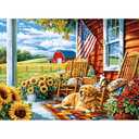 300 Piece Puzzles for Adults,Farm Country Life Puzzles for Adults Children Seniors,Sunflowers Dog Jigsaw Puzzles for Kids Ages 8-10 10-12,Landscape Puzzle Letter on Back, Family Puzzle Game,20.5*15in