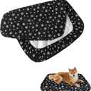 Waterproof Dog Bed Covers Replacement Washable Pet Hair Easy to Remove, Noiseless Quilted Puppy Pet Bed Cover Lovely Black Star Print 27x36 Inches, for Dog/Cat, Cover Only