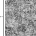 Tortania Washable 8x12 Area Rug for Living Room: Modern Abstract Neutral Large Soft Thin Rugs - Non Slip Indoor Carpet for Bedroom Dining Room Office Nursery Home Floor Decoration - Charcoal Grey