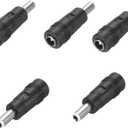 5 Pack DC Power Adapter 5.5x2.1mm Female to 5.5x2.5mm Male Converter, Barrel Plug Connector for Laptop Router LED Power Supply