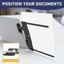 HAUTOCO Monitor Mount Document Clip, Document Holder for Typing Clips to Laptops & Monitors, Adjustable Removable Stand, Adhesive Mounts Left or Right, Holds Up to 20 Sheets for Recipes, Study, Office