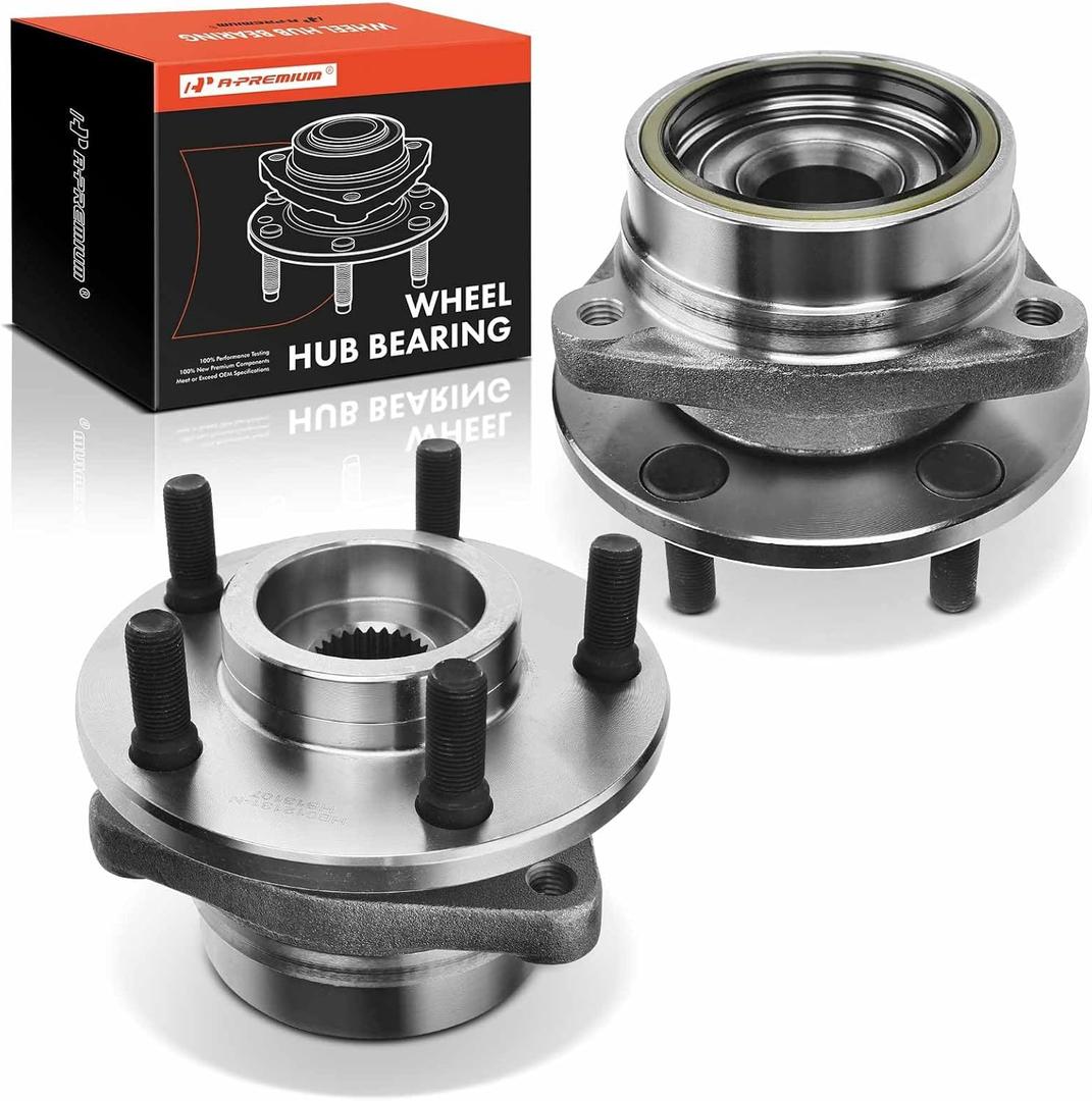 A-Premium 2 x Front Wheel Bearing and Hub Assembly with 5-Lug Compatible with Jeep Wrangler 1987-1989, Cherokee 1984-1989, Comanche 1986-1989