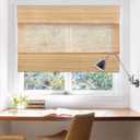 LazBlinds Cordless Bamboo Roman Shades, Light Filtering Window Treatment, Roll Up Bamboo Blinds for Windows, 27'' W x 60'' H