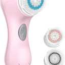 Microtree Electric Facial Cleansing Brush, Sonic Vibrating Rechargeable Face Scrubber Exfoliator, 2 Speeds for Gentle Clean, Face Wash Brush - No Rotation, Safe for All Skin Types