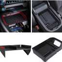 Upgraded Center Console Organizer Compatible with Toyota RAV4 2025 2024 2023 2022 2021 2020 2019 Interior Accessories, Gear Shift Storage Tray Secondary Box Insert Divider - 2pcs