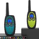 Topsung Walkie Talkies Long Range, M880 FRS Two Way Radio for Adults with LCD Screen/Resistance Wakie-Talkies with Noise Cancelling for Men Women Outdoor Adventures Cruise Ship (Blue and YellowGreen)