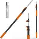 Buyplus Pool Pole - Upgraded 16 Foot Telescopic Extendable Swimming Pool Pole with 4-16FT Aluminium Heavy Duty Extension Pole for Skimmer Nets, Rakes, Brushes and Vacuum Heads, Universal 1.25", Orange