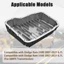 228052110 Transmission Oil Pan Fits for Ram 2500/3500 2007-2021 | 6.7L 68RFE Transmission, Heavy Duty Aluminum Oil Pan (Brushed)