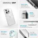 Speck Clear iPhone 15 Pro Case - Slim, Drop Protection, Grip - Scratch Resistant, Anti-Yellowing, 6.1 Inch Phone Case - GemShell Grip Clear