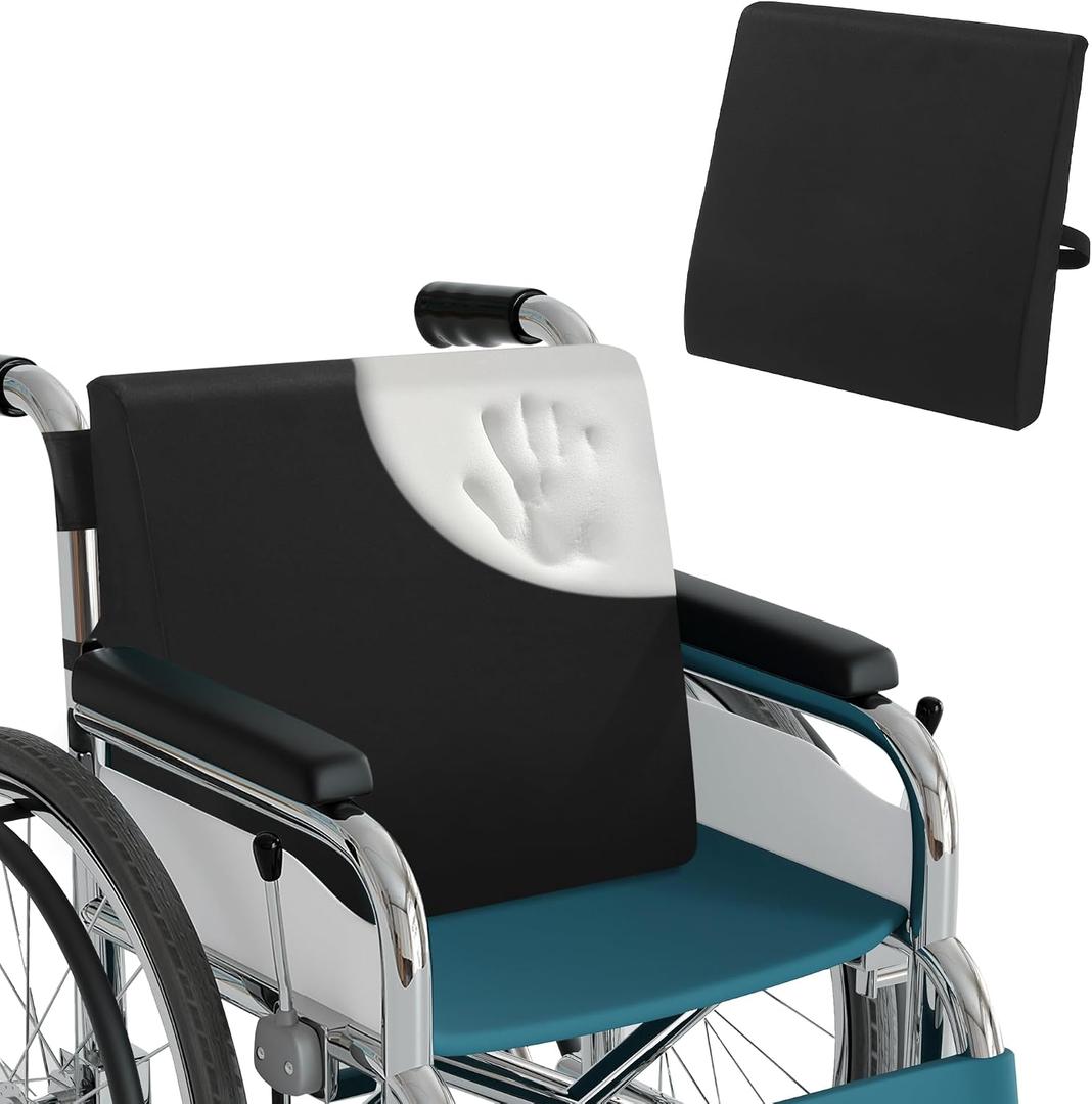 BALAPET Wheelchair Back Cushion,3.5 Thick Wheelchair Cushions Ergonomic Design Foam Support Lumbar Pillow for Long Sitting Reduce Back Pressure Essential Wheelchair Accessory