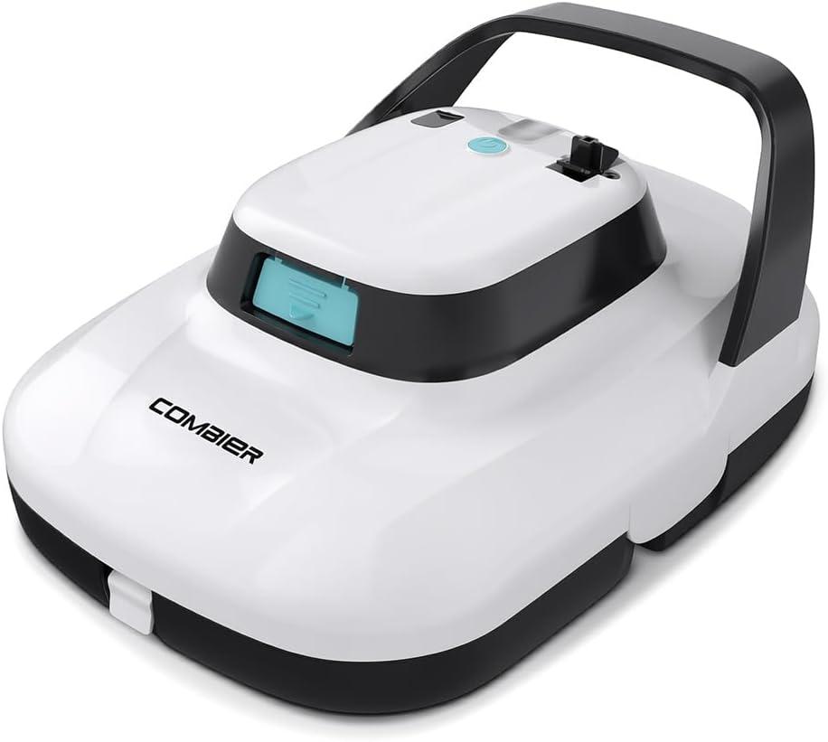 Combier Cordless Pool Vacuum for Above Ground Pool,Dual Motors Auto | 2026 Upgraded Pool Cleaner with Strong Dual Suction,Auto Self-parking Design,Long 90min Working Time for Daily Cleaning