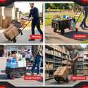 Stalwart 2-in-1 Folding Hand Truck Dolly Cart with Wheels and Basket